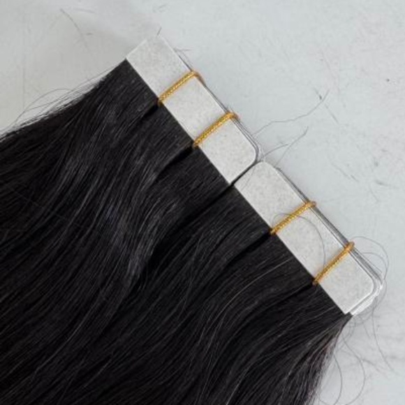 22" Tape-In Hair Extensions 100g (2 Pack) | Natural Black 1B - Picture 2 of 4